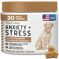 Dog Calming Treats, 30 Anxiety Relief Soft Chews for Dogs - Peanut Butter Flavor