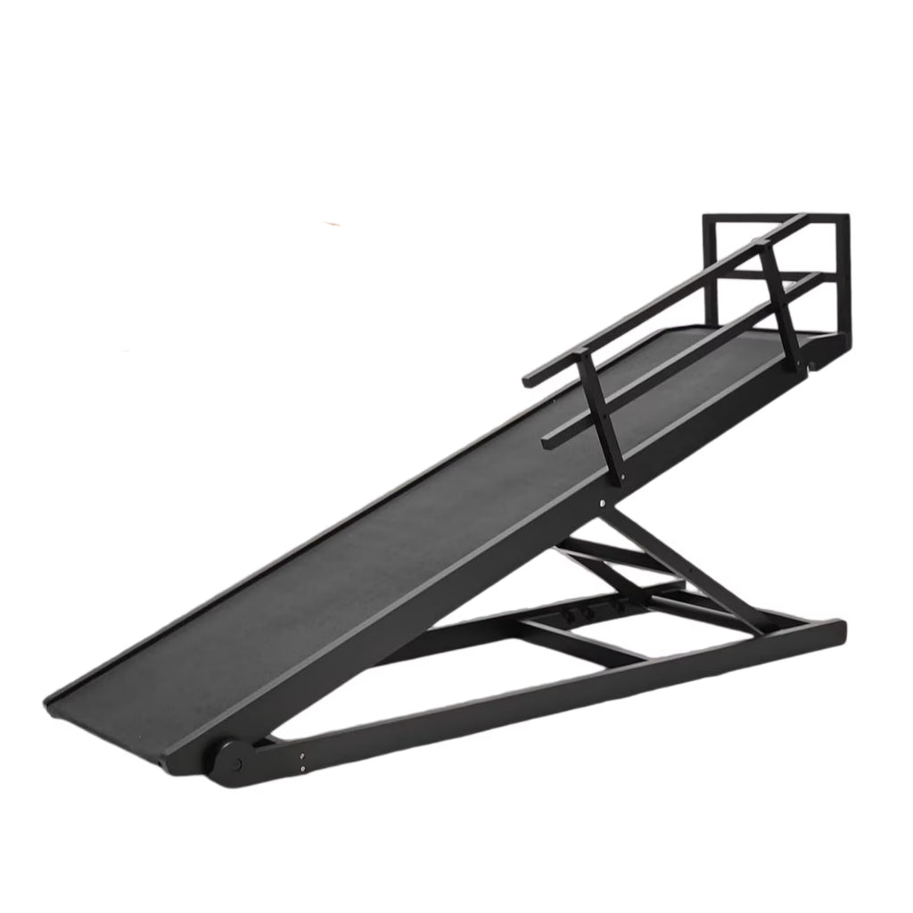 Foldable Pet Ramp Bed for Dogs Cats with Non-Slip Rubber,15.7"-27.5" Height Adjustable , 55.1"Lx17.7"W,Black
