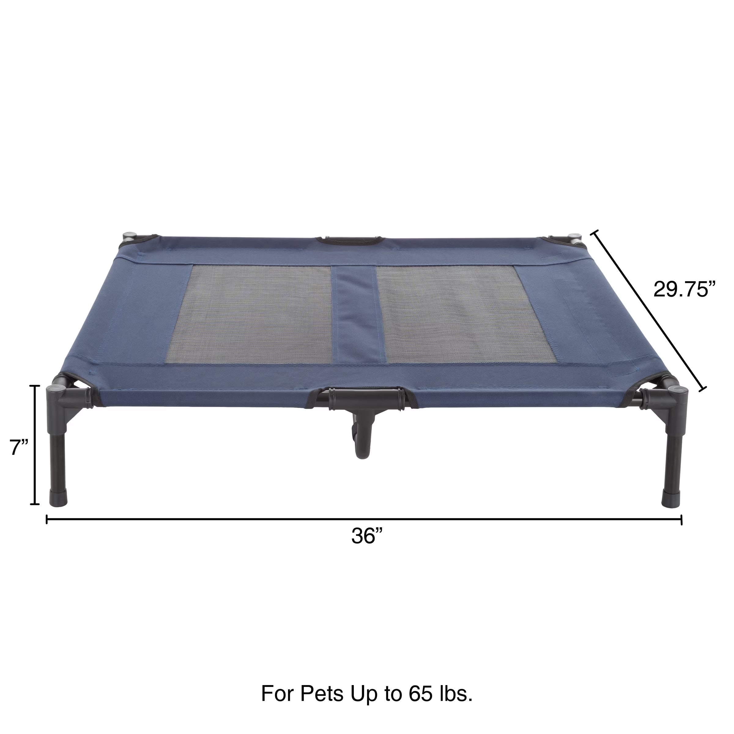 36X29.75-Inch Elevated Dog Bed - Indoor/Outdoor Cot for Pets, Blue