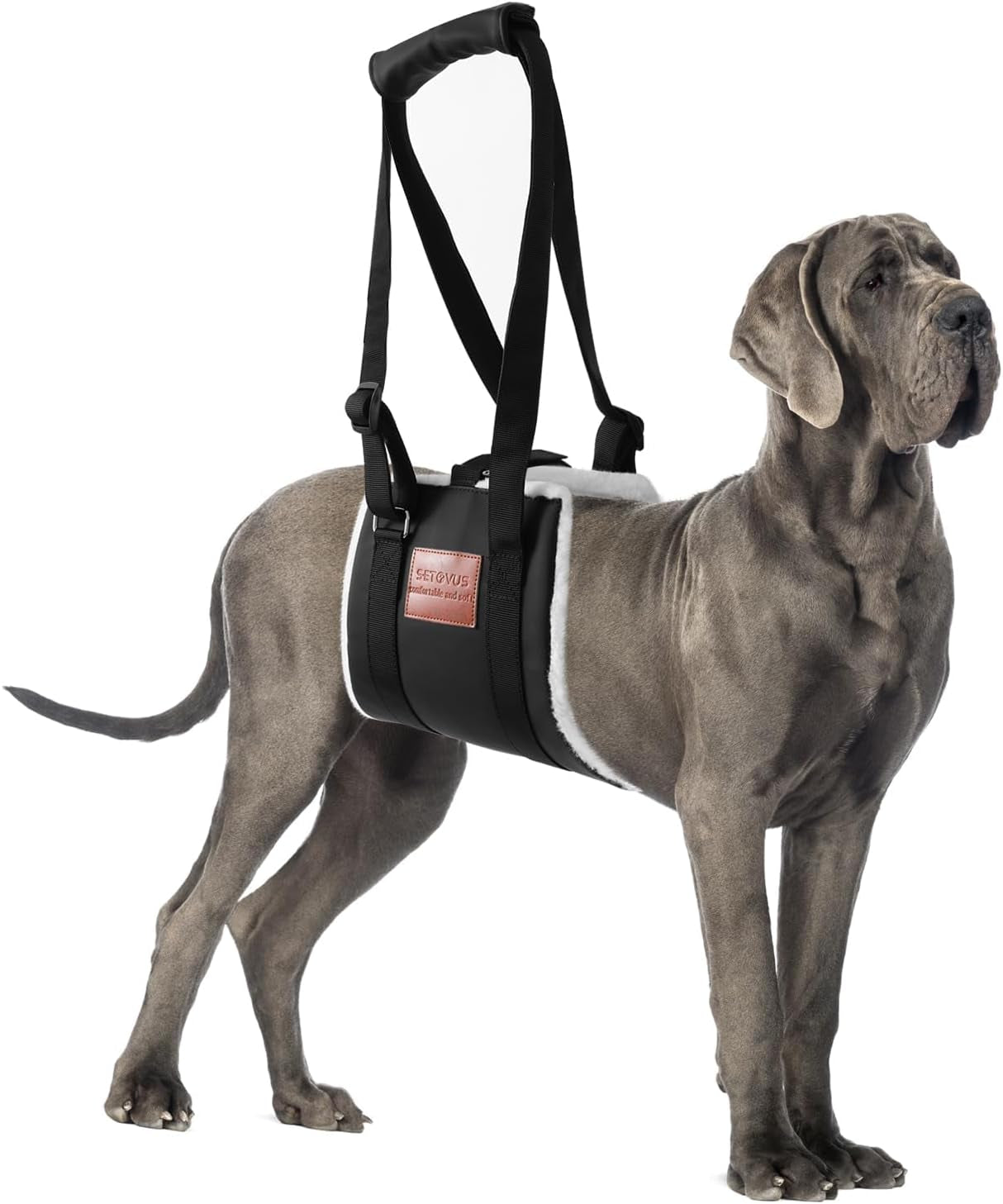 Dog Sling for Large Dogs Hind Leg Support, Magic Tape Dog Lift Harness, Soft Dog Support Harness for Back Legs, Hip Support Harness to Help Senior, Injured, Disabled and after ACL Surgery
