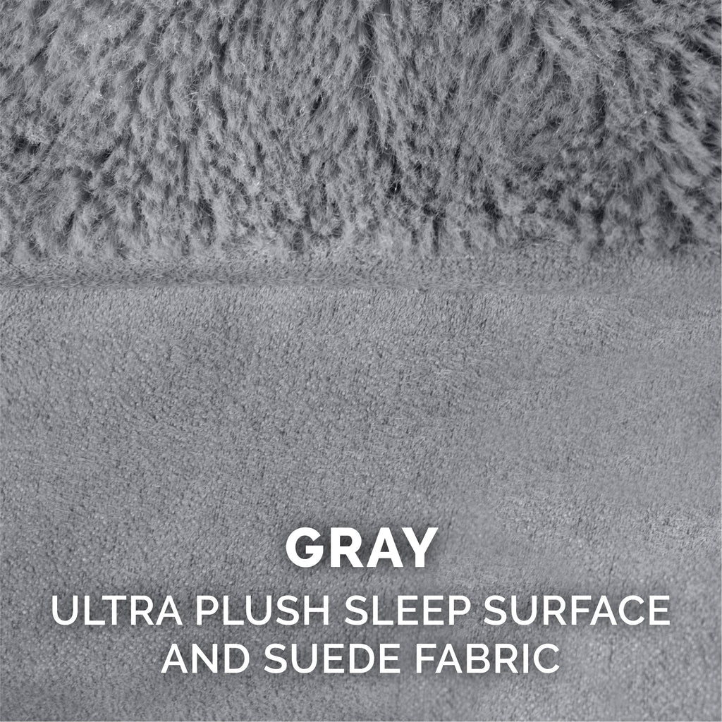 Plush & Suede Full Support Orthopedic Sofa Pet Bed for Dogs & Cats - Gray, Medium