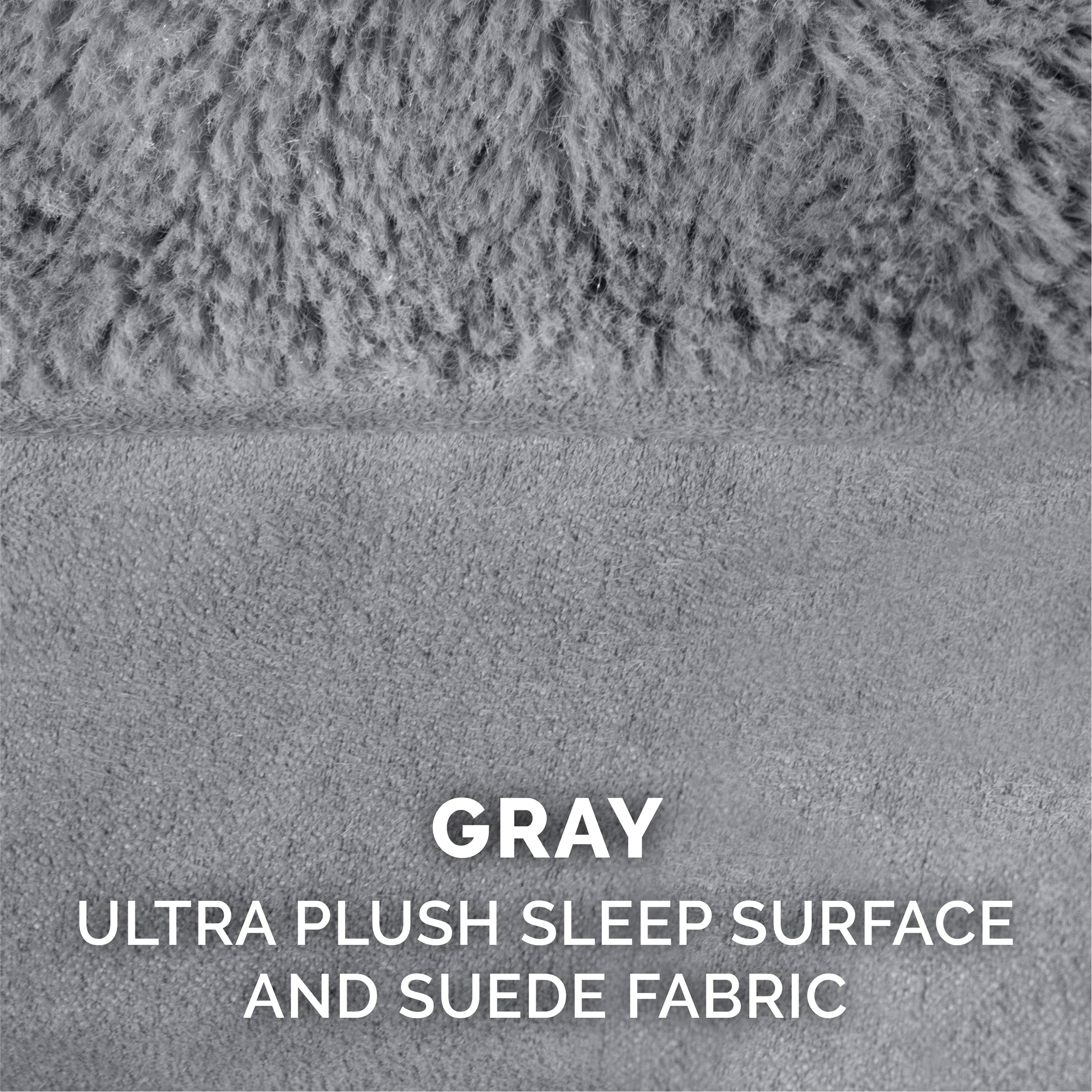 Plush & Suede Full Support Orthopedic Sofa Pet Bed for Dogs & Cats - Gray, Medium